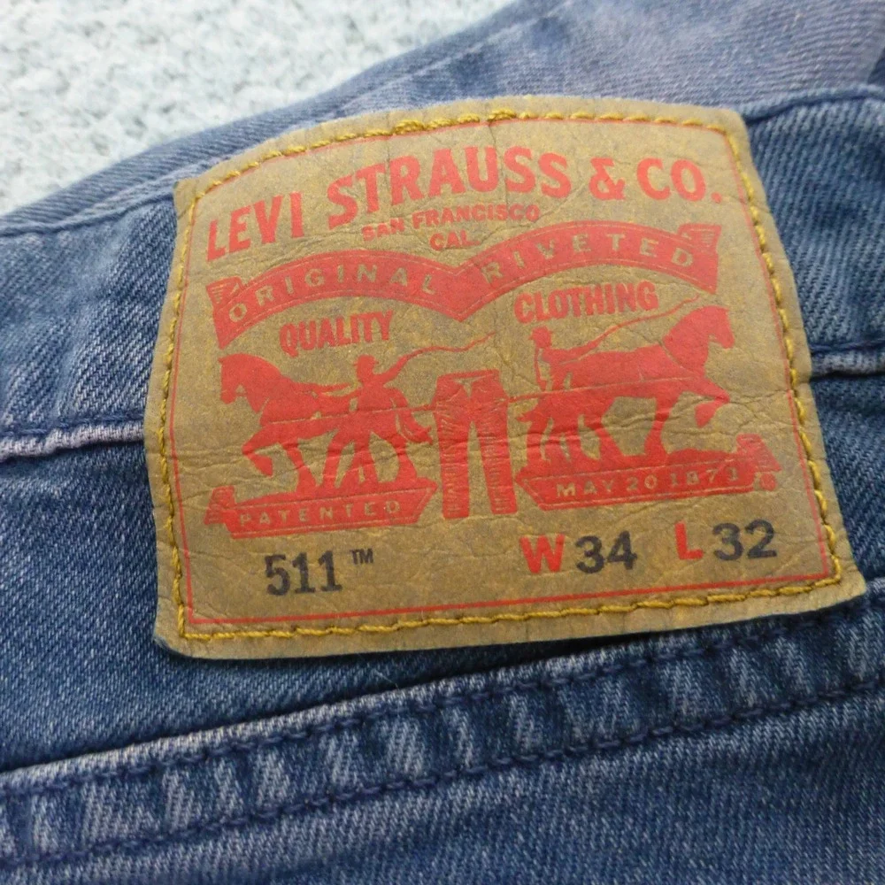 Levi's 511 Jeans Mens 34x32 Slim Fit Stretch Straight Denim Blue